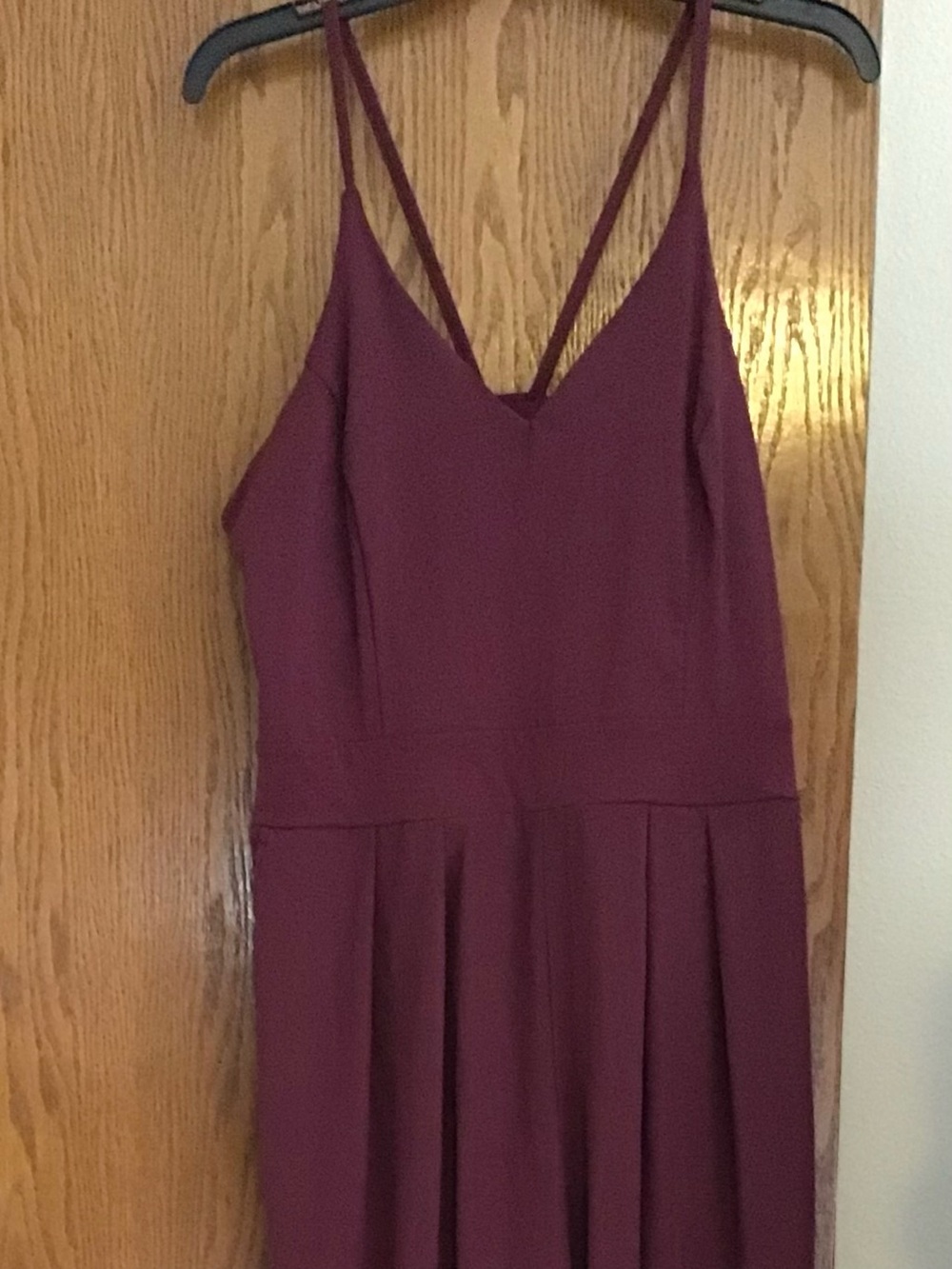 Women's Burgundy V-Neck Spaghetti Strap Jumpsuit NWOT